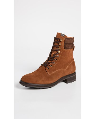 Polo ralph lauren kieren clearance suede boots in tan