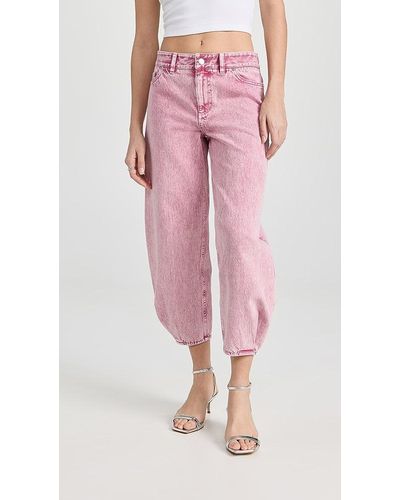 Tibi Spring Acid Wash Denim Brancusi Jeans - Pink