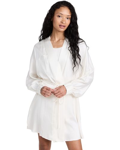 Lunya Washable Silk Robe - White