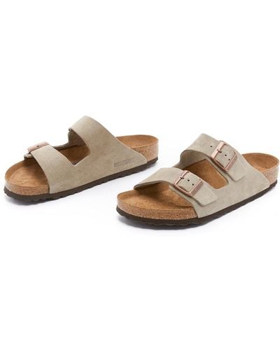 Birkenstock Soft Arizona Suede Sandals - Grey