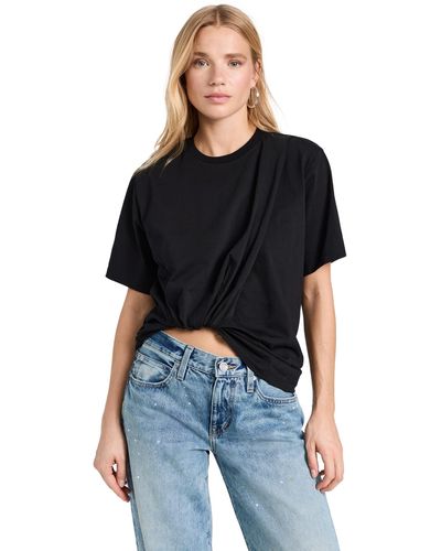 Victoria Beckham Twist Front Tee Back - Black