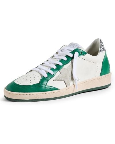 Golden Goose Ball Star Glitter Heel Sneakers - Green