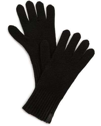 Vince Cashmere Blend Shaker Stitch Knit Glove - Black