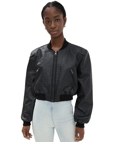 Lioness Ioness Aure Woven Bomber Jacket - Black