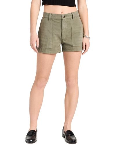 RE/DONE Military Mini Shorts - Green