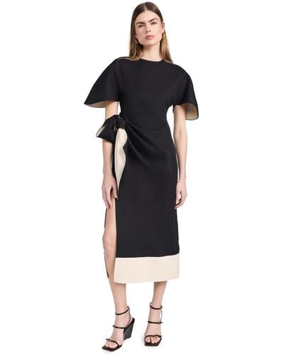 Rosie Assoulin Sash And Slit Dress - Black