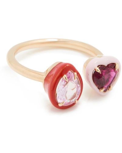 Alison Lou Two Stone Cocktail Ring - Red