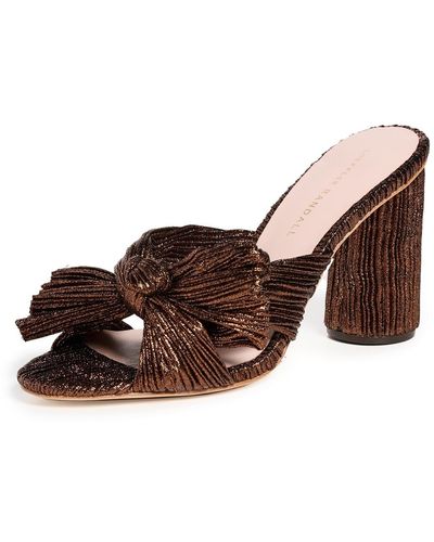 Loeffler Randall Penny Pleated Knot Mules - Brown