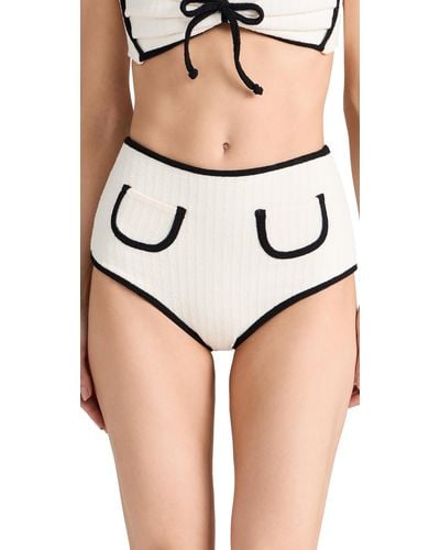 Montce X Oivia Cupo Poy Bikini Bottoms Cream/back Terry Rib - Natural
