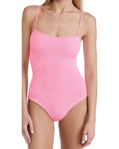 Hunza G Pamela Crinkle Swimsuit - Pink