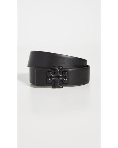 Tory Burch Eleanor Logo Belt - Black