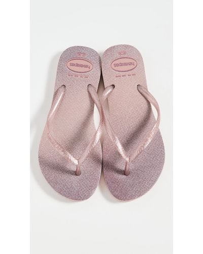 Havaianas Slim Gloss Flip Flops - Pink