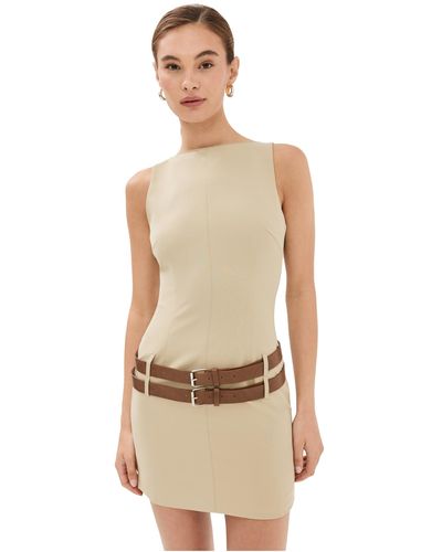 Lioness Ethereal Buckle Mini Dress - Natural