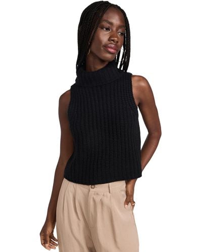 SABLYN Abyn Aige Cropped Cahere Weater Back - Black
