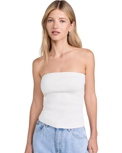 A.Brand Heather Icon Bandeau Top - White