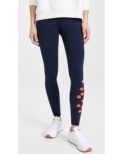 Tory Sport Placed Lips Graphic Leggings - Blue