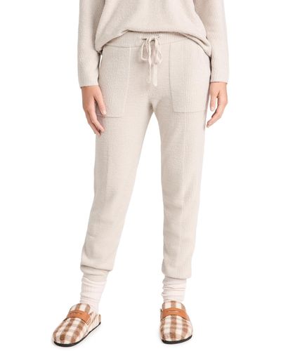 Barefoot Dreams Rib Blocked Pants - Natural