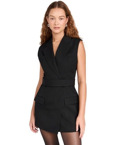 Alexander Wang Sleeveless Tailored Dress With Logo Embroidery - Black