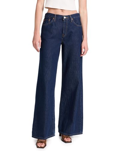 RE/DONE Mid Rise Palazzo Jeans - Blue