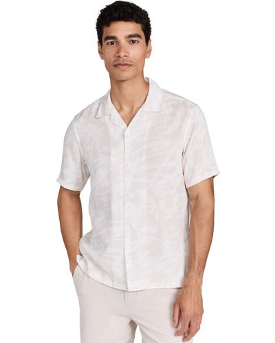 Theory Irving Printed Linen Shirt - White