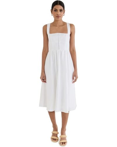 Reformation Tagliatelle Linen Dress - White