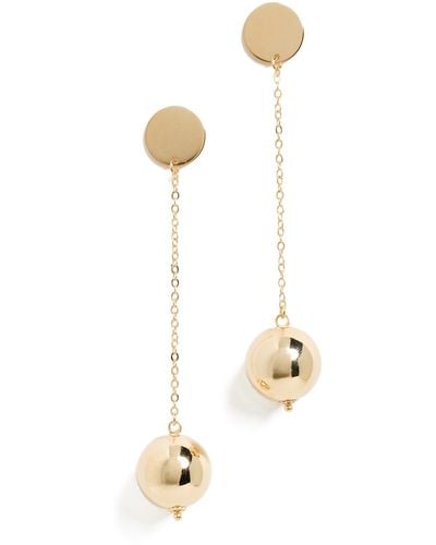 By Adina Eden Solid Ball Chain Drop Stud Earrings - White