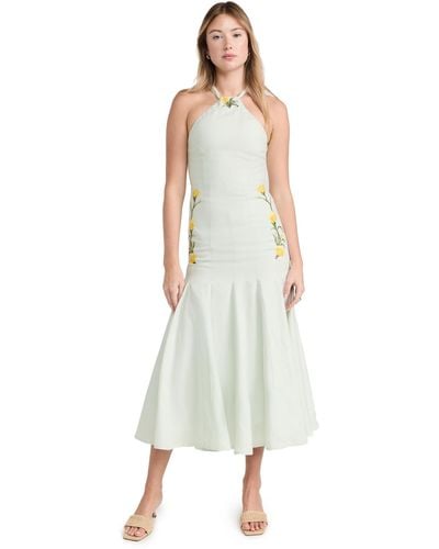 FANM MON Fan On Sabrina Dress Int Green - White