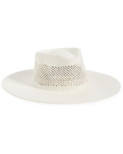 Brixton Jo Panama Straw Rancher Hat - White