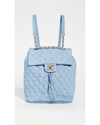 What Goes Around Comes Around Chanel Denim Medium Backpack - Blue