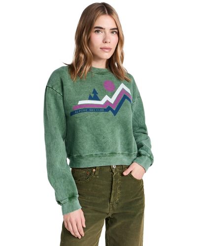 Sundry Alpine Crop Sweatshirt - Green