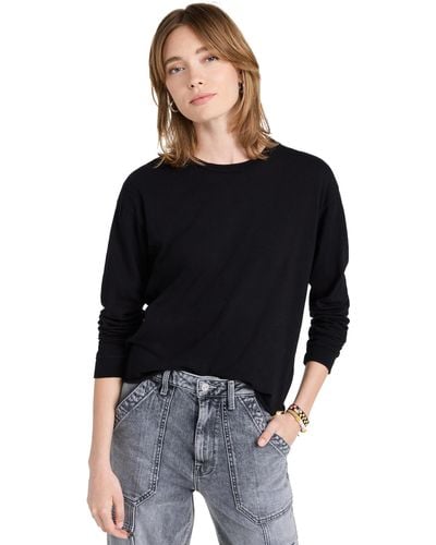 Mother The Long Sleeve Slouchy Cut Off Tee - White