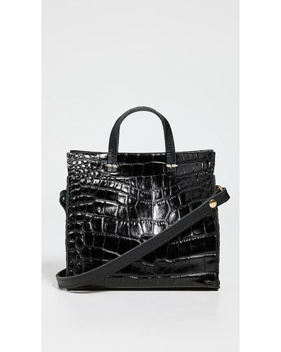 Clare V . Annie Leather Tote Bag In Black | ModeSens