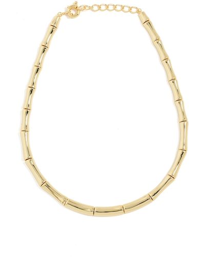 By Adina Eden Chunky Bamboo Necklace - White