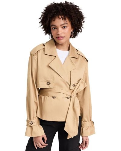 FAVORITE DAUGHTER The Cropped Chares Trench Coat X - Natural