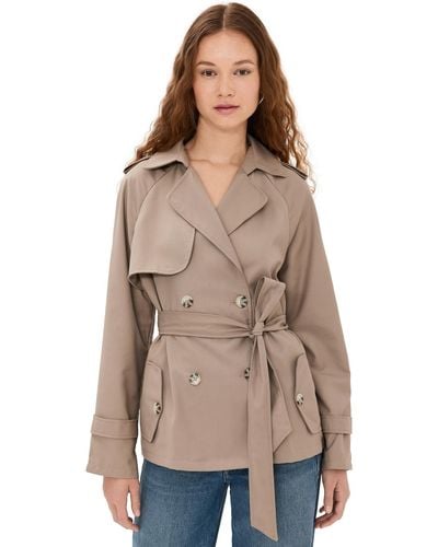 Lioness Cropped Trencherous Coat - Brown