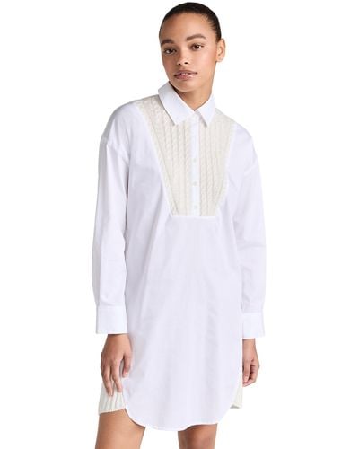 NAADAM Wool Cashmere Hybrid Collared Mini Dress - White