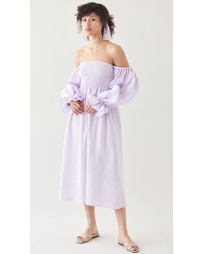 Sleeper Atlanta Linen Dress - Purple
