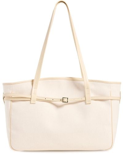 MANU Atelier Xl Du Jour Canvas And Soft Calf Leather Tote - White