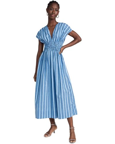 Faithfull The Brand Agnes Midi Dress - Blue