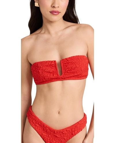Mara Hoffman Ara Hoffan Cruz Bikini Top - Red