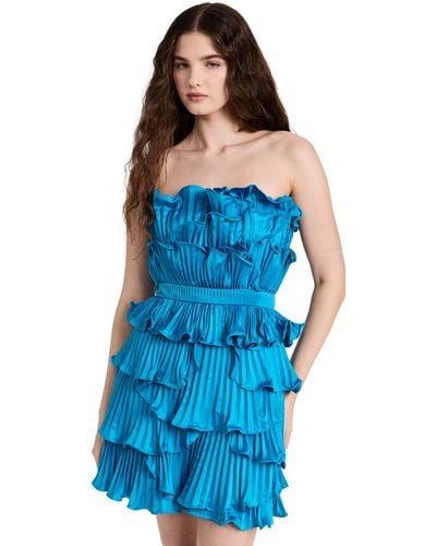AMUR Reed Pleated Shell Dress - Blue