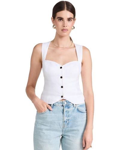 Reformation Kimberly Linen Top - White