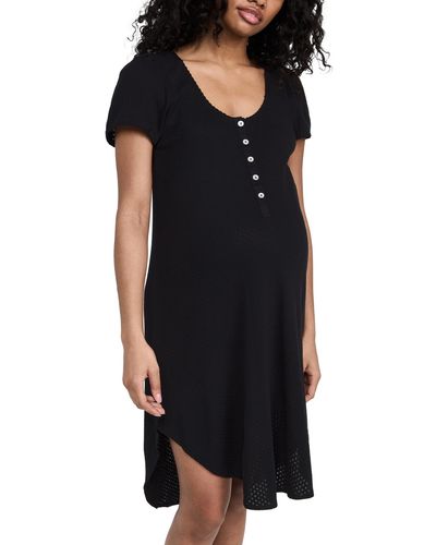 HATCH The Pointelle Nightgown - Black