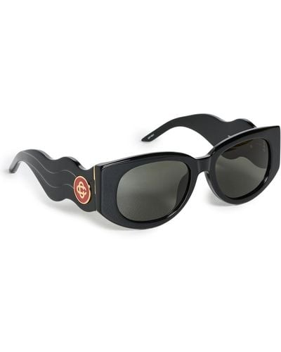 Casablancabrand Acetate Metal Oval Wave Sunglasses - Multicolour