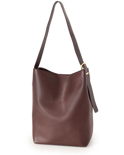Madewell The Essential Bucket Tote In Leather - Brown