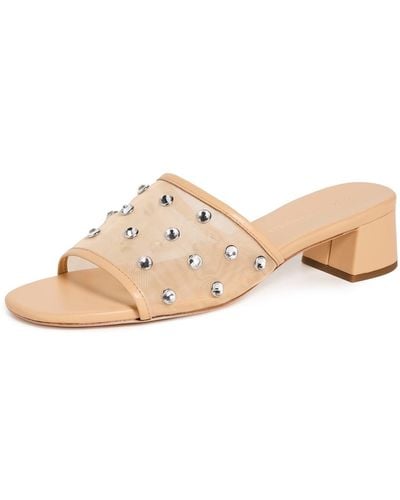 Loeffler Randall Brooke Mesh Mid-heel Mule Sandals With Crystal Embellishment - Multicolour