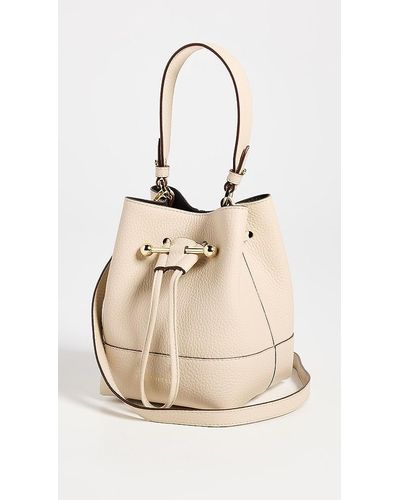 AUTH NWT $555 Strathberry Lana Osette Midi Black Pebbled Leather Bucket Bag  NEW