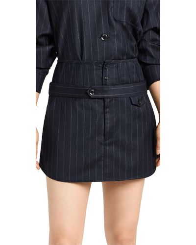 Marissa Webb Kyla Pinstripe Corset Suit Skirt - Blue