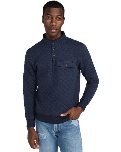 Faherty Epic Quilted Fleece Pullover - Blue
