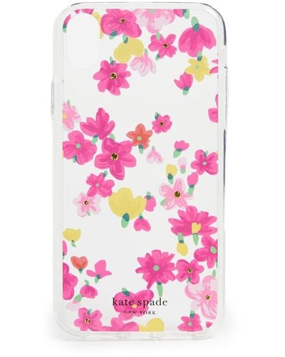 Kate Spade Jeweled Marker Floral Xr Iphone Case - Pink